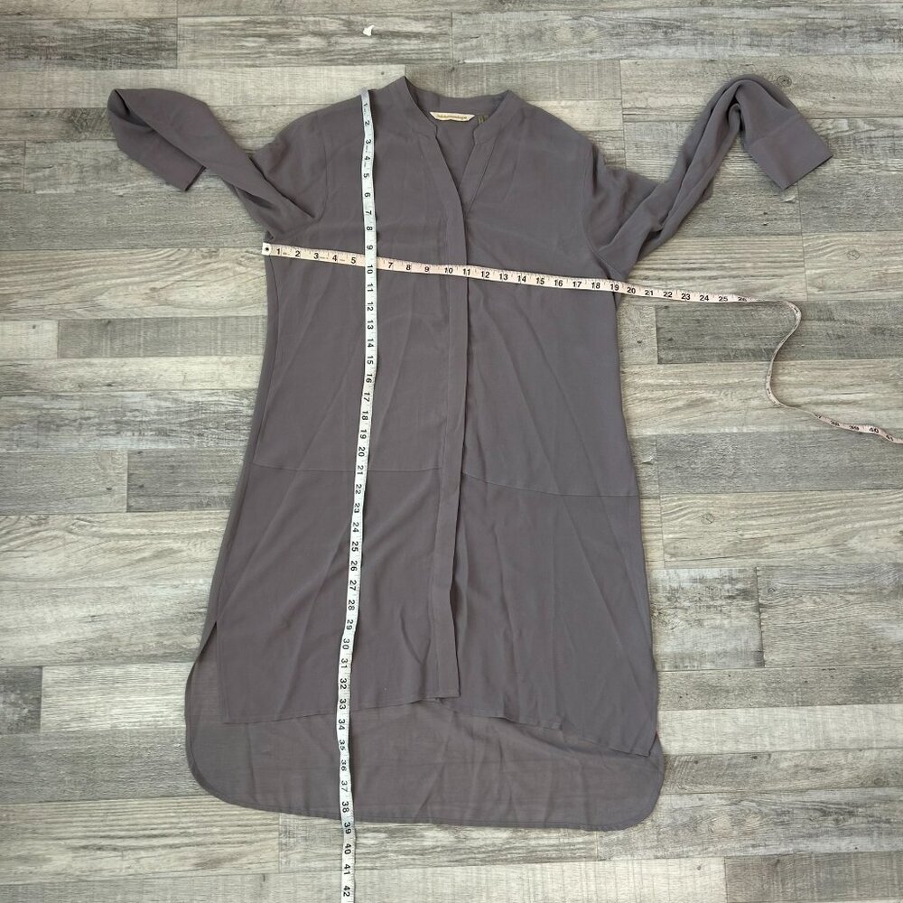 Soft Surroundings Grey Sheer Button Front Long Tunic Long Sleeve R4 - Picture 3 of 4